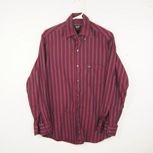 Roberto Cavalli Race Red Blue Purple Stripe Button Up Long Sleeve Dress Shirt